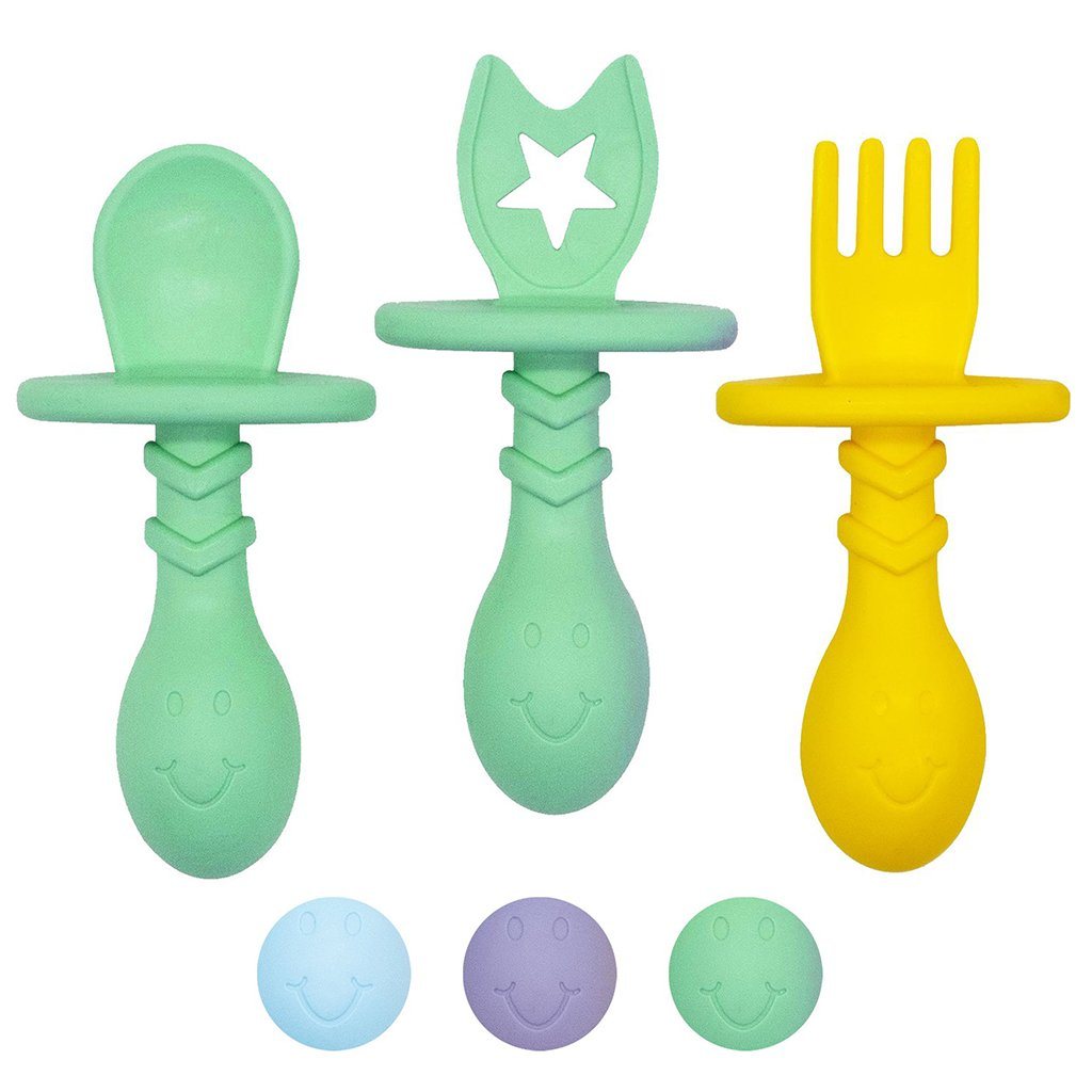 10 Pcs Silicone Baby Spoons and Baby Forks, Chewable Baby Utensils for  Self-Feeding, Silicone Baby Utensils, Kids Utensils for Over 6 Months  Babies